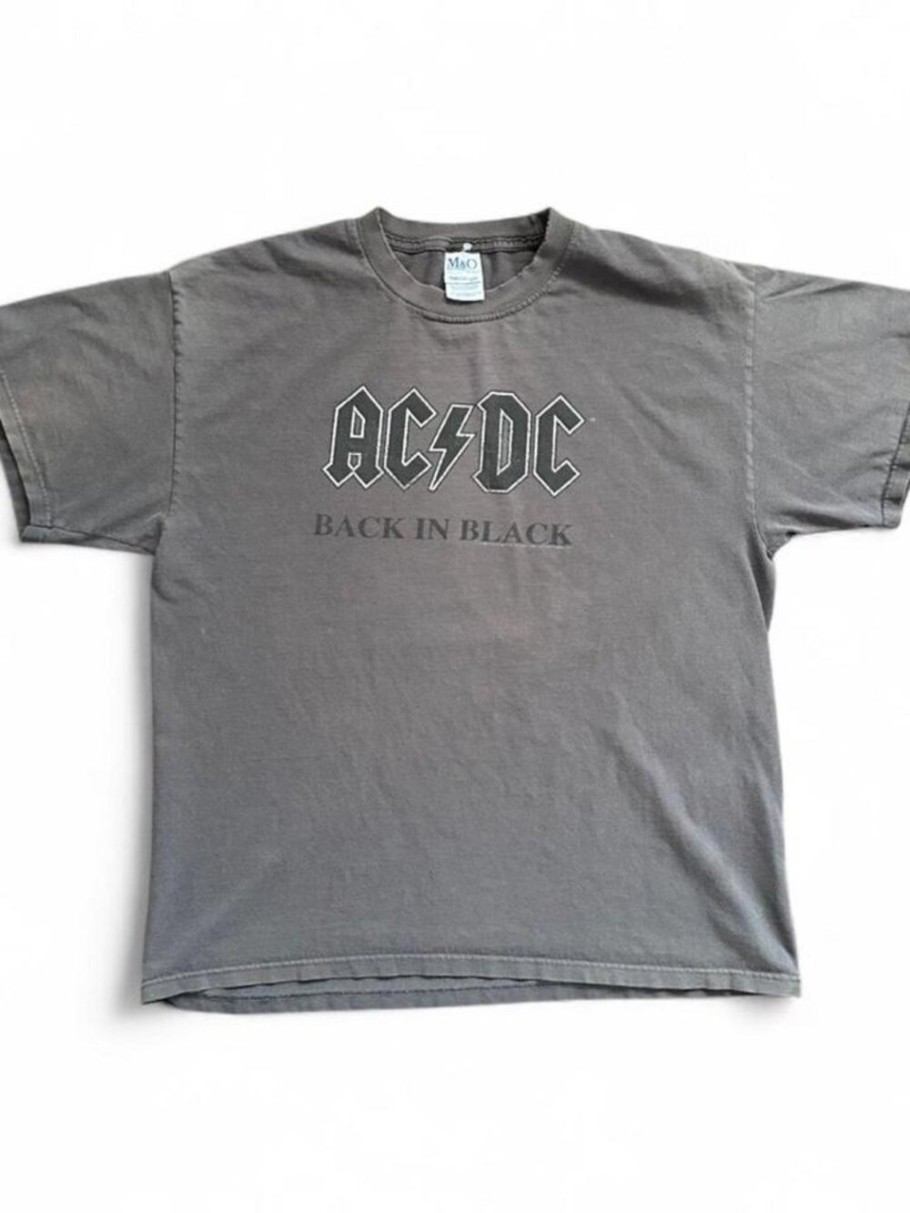 Vintage ACDC Back In Black Band T-Shirt Faded Rock Tee Men's Large
